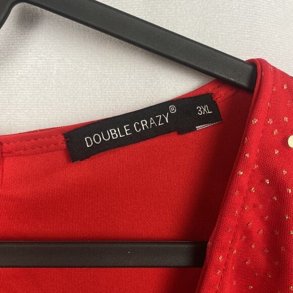 Double Crazy Puff Sleeve Ruched Waist Sheer Mesh Overlay Dress - Size 3XL - Picture 3 of 12